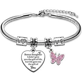 JMIMO Bonus Daughter Bracelet Bonus Daughter Gifts Step Daughter Bracelet Bonus Daughter Birthday Christmas Gifts