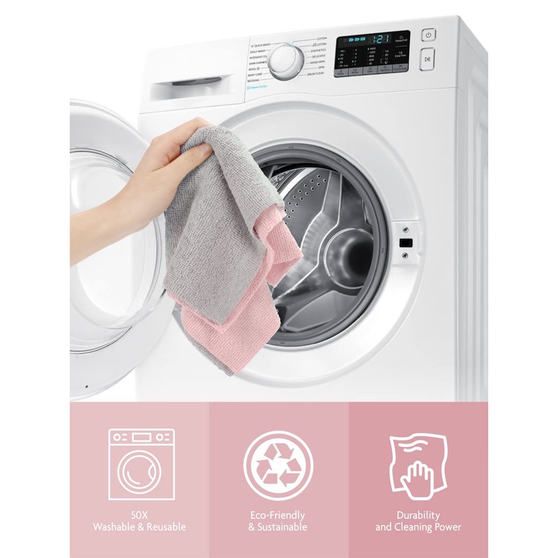 Fantasticlean Microfiber Cleaning Cloth Roll -90 Pack, Tear Away Microfiber