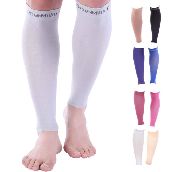 Doc Miller Calf Compression Sleeve 1 Pair 15-20 mmHg Firm