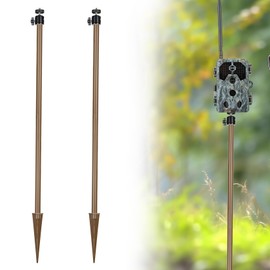 Danoib 2 Pack Trail Camera Mount, 360° Rotatable Cameras Mounting Bracket 30.7 Inches, Heavy-Duty Camera Holder Post for Trail Cameras, Solar Panels, and Fishing Lights