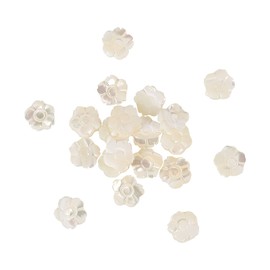 Airssory 20 Pcs Natural Shell Loose 5-Petals Flower Shaped Charms Drilled Beads Strands for DIY Jewelry Making Craftings Accessories Home Decoration - 11x3mm