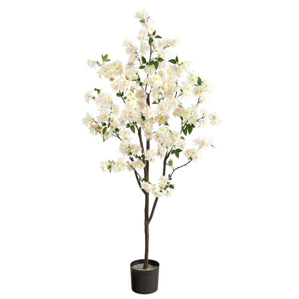 Nearly Natural 6ft. Cherry Blossom Artificial Tree, White