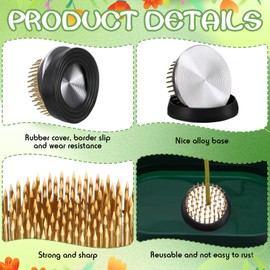 Sliner 6 Pcs Flower Frogs Round Brass Floral Frogs Flower Holder Japanese Ikebana Vase Kenzan Flower Flower Arranger Flower Fixed Tools Pin for Flower Arrangement Home DIY Craft, 6 Size