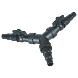allpondsolutions Uni Tap 3 Way Y Distributor Pond Hose Pipework Adaptor Connector Shut Off Fits 20/25 / 32 / 38mm pipe (Large (25/32/38mm))