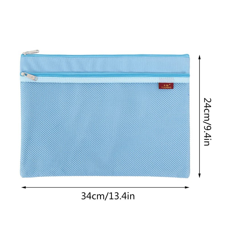 1 x A4 Document Bag Zip Bag Nylon Mesh Bag