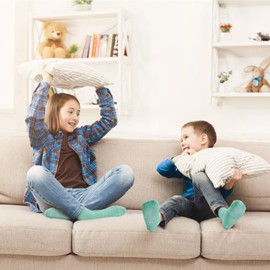 Tphon Toddler Girls Non-Slip Socks Anti Skid Socks with Grippers for Boys Girls 12 Pairs for 6-12 Months Kids Children