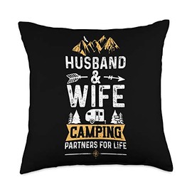 Husband And Wife Camping Partners For Life - Marriage Throw Pillow