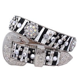 1372 Womens Western Belts Cowgirl Bling Belts Rodeo Belts Plus Size Western Belts For Cowgirls (ZEBRA-PRINT, Medium)