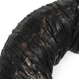 styleBREAKER loop scarf in antique metallic look with pleats, snood, shawl, unisex 01017072, color:Black-Bronze