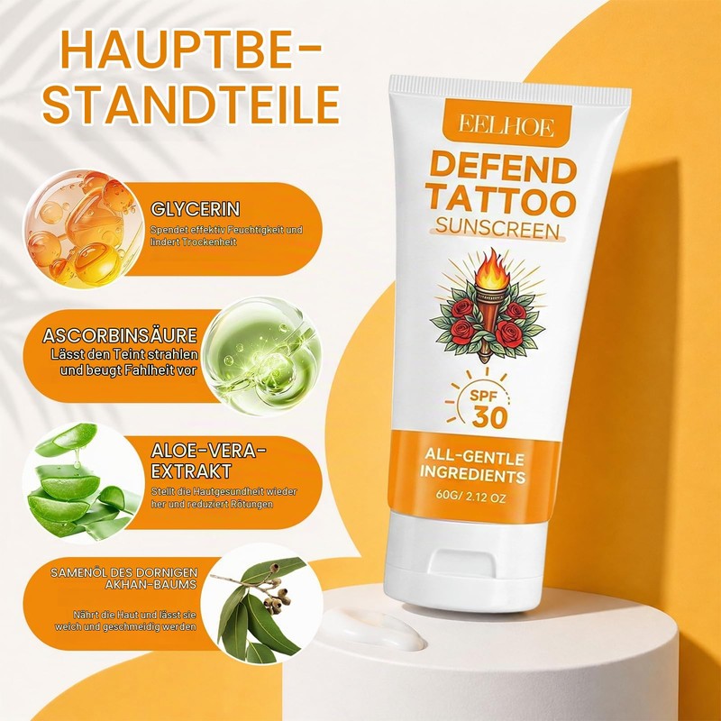 Pack of 2 Tattoo Sun Cream SPF 30+, Crema Solar