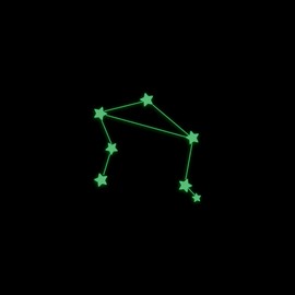 Libra Zodiac Constellation Star Map Glow in The Dark Sticker Decal for Phone Tablet Laptop Car Truck Window | 3" Sticker | Green