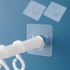 2Pack Shower Curtain Rod Holder, Upgraded Adhesive No Drill Tension