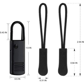 LHZHLE Metal Zip Pull Replacement: 8 Pcs Heavy Duty Zipper Pull - Zippers Tab for Suitcase Jacket Luggage Bag