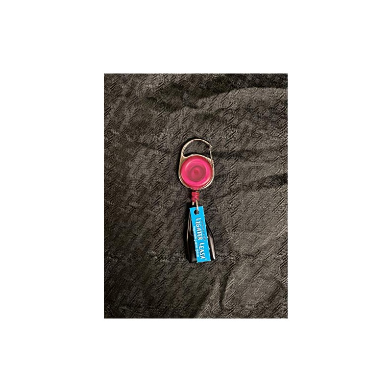 Premium Lighter Leash Retractable Keychain Clip (Pink)