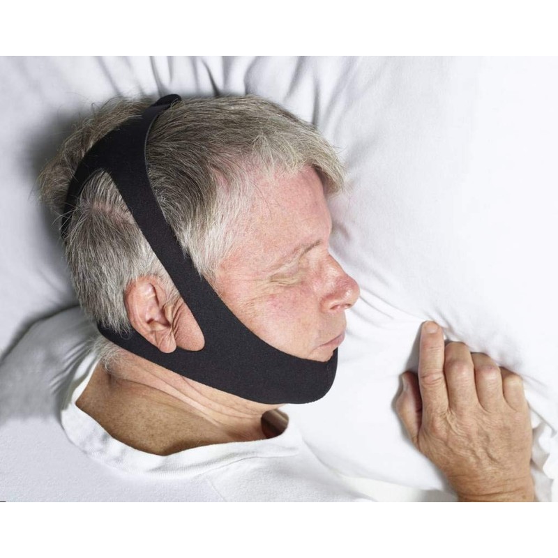 sleepPro Anti-Schnarch-Kinnband, blockiert Mundschnarchen, fördert Nasenatmung, einstellbar, einfach zu reinigen