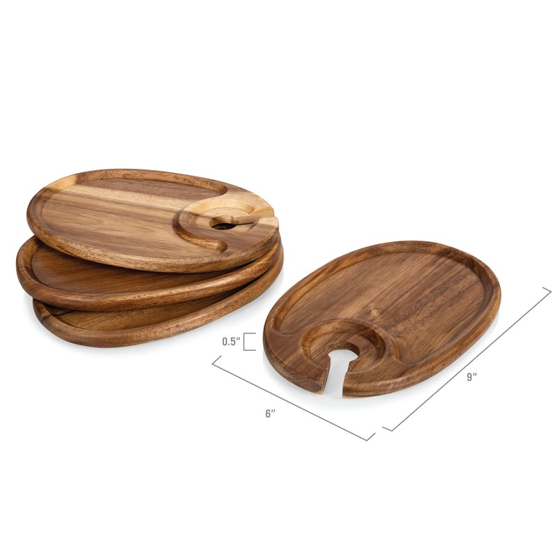 PICNIC TIME TOSCANA -Wine Appetizer Plates, Cocktail Plate with Glass