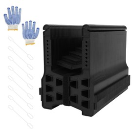 RV Sewer Hose Support, 20 ft RV Septic Hose Support, Camper Sewer Hose Support, Black Height Adjustable Sewer Hose Holder, with Gloves Anchor Rope Organization Strap for Travel Trailers, Motorhome