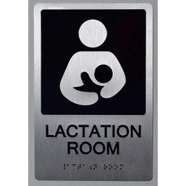 Lactation Room Sign (Aluminium,Silver,Size 6X9, Come With Double Sided Tape,W)-The Sensation Line