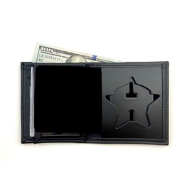Perfect Fit Shield Wallets Chicago Patrol Bi-Fold Hidden Badge Wallet (Cutout PF480), black