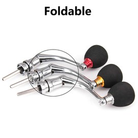 Fishing Reel Handle Metal, Roll Rocker Arm Foldable Reel Handle Reel Button Spinning Reel Replacement, BG 2000-3000 Spare Parts, Red