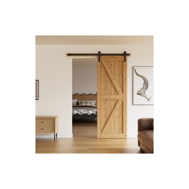 CCJH 6 Feet Heavy Duty Sturdy Sliding Barn Door Hardware
