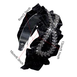 1Pcs Crystal Embellished Headbands Rhinestone Hairband Bling Diamond Hairbands Non-slip Beads Headbands for Women (14Velvet)