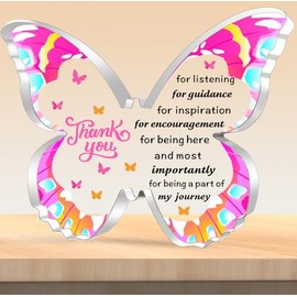 TTOVEN Thank You Gifts for Women Leaving Gifts for Colleagues Women Goodbye Farewell Appreciation Gift Butterfly-Shaped Acrylic Plaque Gifts Appreciation Gifts for Teacher Boss