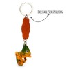 MONKIMAU Women's Leather Keyring Chameleon Figure, orange