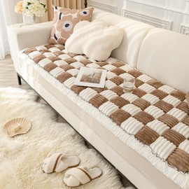 Awjcsv Dog Couch Cover Protector, Couch Cover for Dogs Washable Pet Bed Couch Cover, Pet Friendly Sofa Cover for Large Dogs (27.6 x 70.9 Inch, Dark Brown)