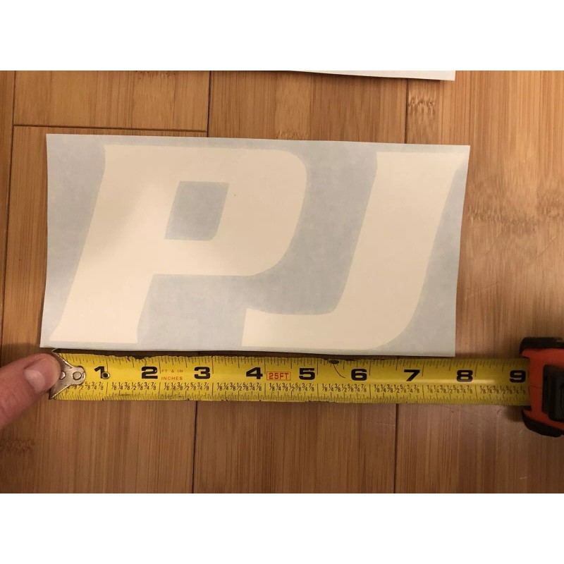 PJ Trailers Tongue Replacement 8” Stickers White (set Of 2)