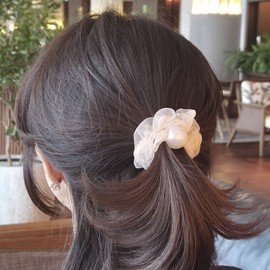 Daily Ivory Pearl Scrunchie / 데일리 아이보리 진주 스크런치