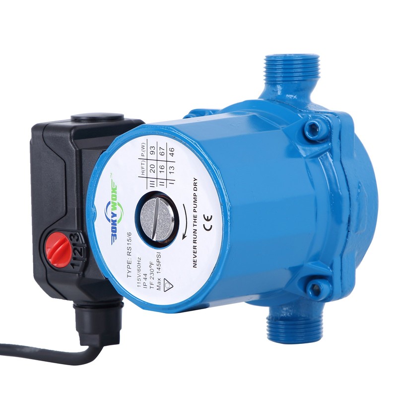 BOKYWOX 110V NPT3/4'' Domestic Hot Water Circulation Pump 3-Speed Hot