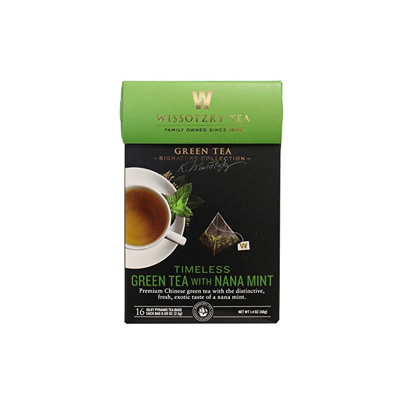 Wissotzky Tea Signature Collection Timeless Green Tea, Nana Mint, 0.09