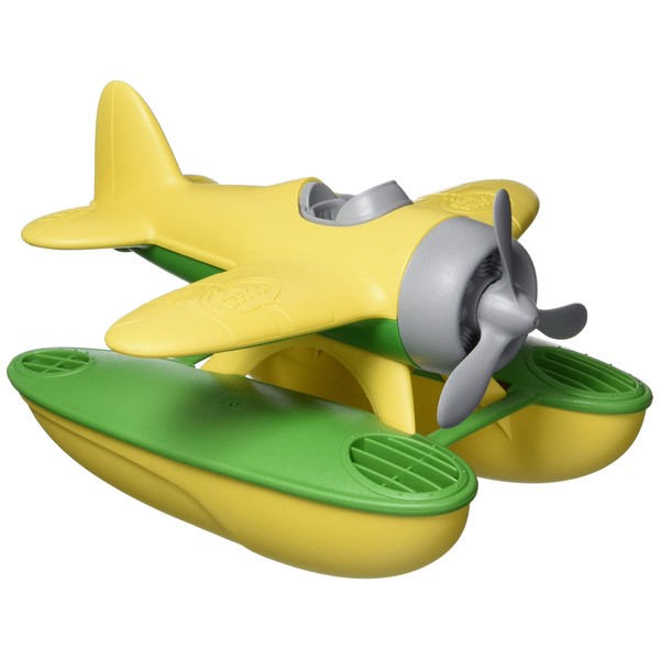 Green Toys Seaplane, Yellow/Green CB - Pretend Play, Motor Skills, Kids Bath Toy Floating Vehicle. No BPA, phthalates, PVC. Dishwasher Safe, Recycled Plastic, Made in USA.
