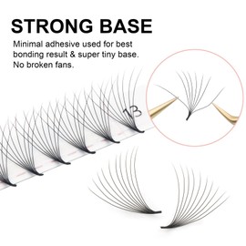 COZBIRD Eyelash Extensions Premade Lash Fans 10d Fluffy Russian Volume Pointy Base Sharp Narrow Stem Pre Fanned Lashes 320 Fans/Tray 0.07mm C curl 9mm