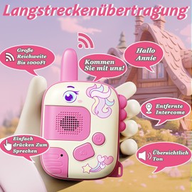 DQMOON Unicorn Gifts for Girls - 2 Pieces Walkie Talkies Children's Toy Girls Gifts for 3 4 5 6 Years Birthday Christmas Gifts Gift Ideas Sensory Toy Outdoor Games for Children