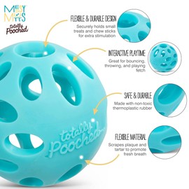 Messy Mutts Totally Pooched Huff n Puff Ball, 2.5 Inch, Puzzle, Teal