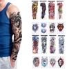8 Sheets Full Sleeve Temporary Tattoos Stickers Watrproof 8 Sheets