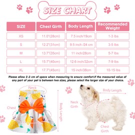 5 Pieces Dog Clothes Girl Dog Dresses Floral Puppy Dresses Pet Cat Princess Bowknot Clothes Cute Puppy Summer Outfits for Yorkie Female Cat Pets, 5 Styles(Cute Style,Small)