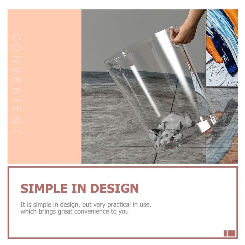 SEWACC Clear Waste Basket Plastic Trash Can Small Wastebasket Garbage