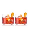 Viski Raye Crystal Negroni Glasses, Lowball Cocktail Glasses Premium Crystal