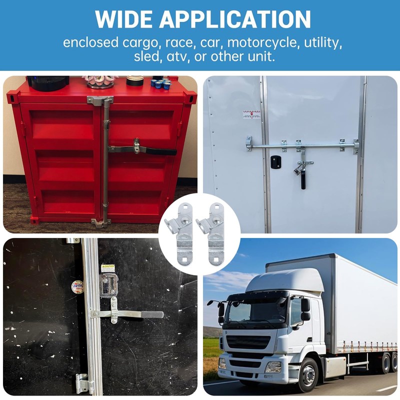 Cargo Trailer Door Latch Hasp Keeper for Ramp Padlock Race