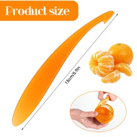 oruola 2pcs Orange Peeler Tool,Plastic Orange Peeler,Long-Handle Speed Peeler,Durable and Lightweight Orange Peeler for Easy Fruit Peeling