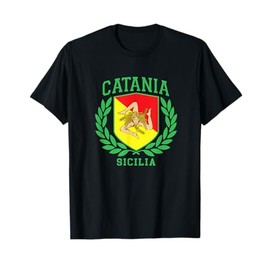 Catania - Sicilia Bandiera e Segno con Trinacria Sicilia Maglietta
