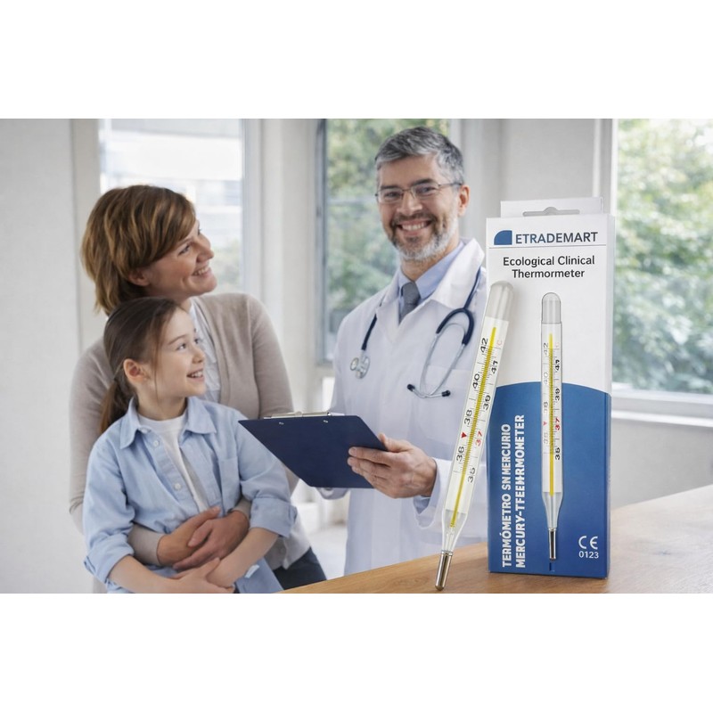 Thermometer – Accurate Glass Body Temperature Measurement for Fever, Reusable