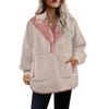 Panadila Womens Fuzzy Fleece Pullover Oversized Sherpa Sweatshirt with Pockets