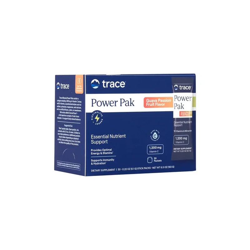 Trace Minerals Powerpak Electrolitos Vitamina C Guava Passion Fruit 30