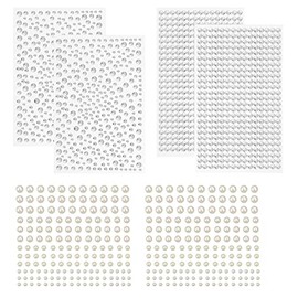 1730pcs Clear Rhinestones & Pearl Stickers Self Adhesive, TuNan Crystal Stickers Diamond Stickers Bling for Face Beauty Makeup Nail Art Cell Phone DIY Crafts