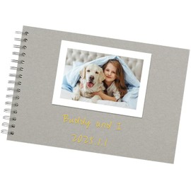 Remowith DIY Scrapbook Photo Album Thick Kraft Blank Paper Memory Book for Wedding and Anniversary Family 28×20.5 cm 100 Pages Light Grey