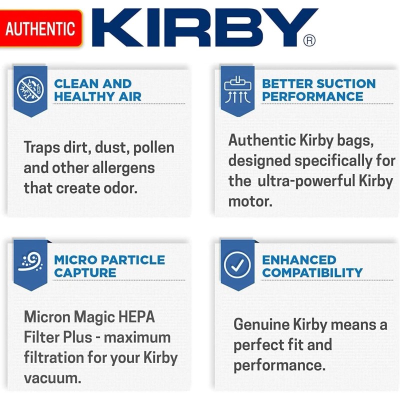 For Kirby Kirby Bag Six Pack Micron Magic HEPA (6